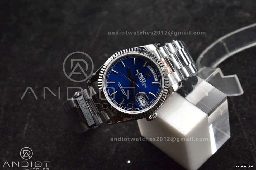 vr3255 DayDate SS V5 Blue Bracelet 36 Best Edition on (Gain Steel 904L Dial President Weight) QF Packable 672 1211